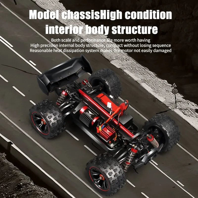 1:16 LED 리모컨 자동차 4WD RC 자동차, 고속 드리프트 몬스터 4x4 트럭, Wltoys 124017 장난감, 85 km/h 또는 50 km/h