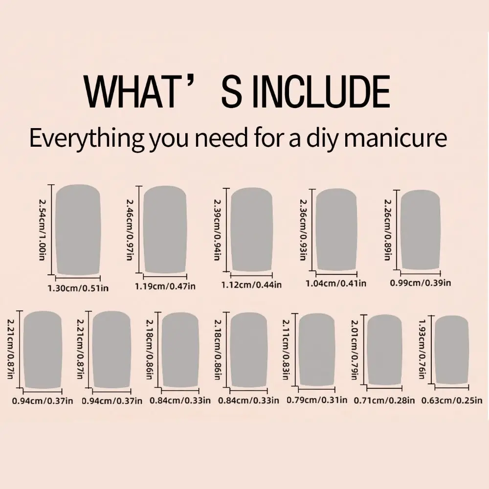 Detachable Solid Color Simple Style False Nail Medium Length Square Shape Nude Pink Fake Nail Full Cover Nail Tips Girl