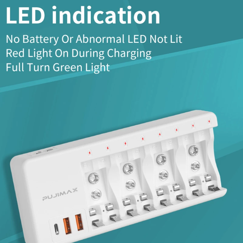 Versatile 8-Slot Fast Charging Station with Safety Features