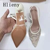 Hlieny Woman Designer Embroidery Flowers Mesh Pointed Toe White High Heels Mules Sandals Women Pumps Shoes Sexy Stilettos Mujer 4
