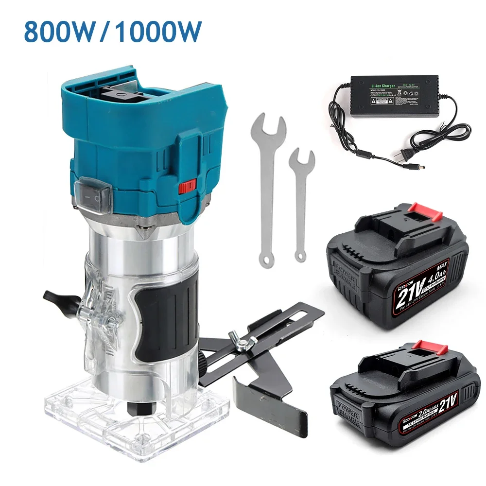 Cordless Electric Trimmer Woodworking Wood Route Engraving Slotting Trimming Carving Machine Router Wood for Makita battery wood router