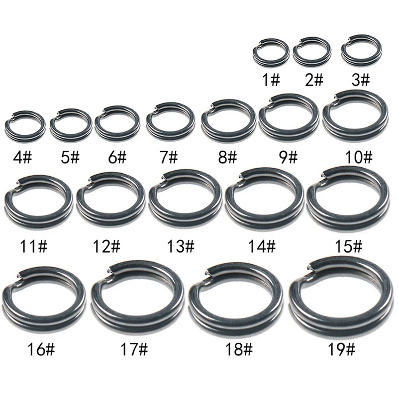 200pcs Stainless Steel Split Ring Assorted Fishing Tackle Fishing