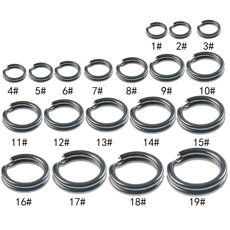 200pcs Stainless Steel Split Ring Assorted Fishing Tackle Fishing Rings