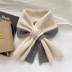 Elegant Dual - Tone Women's Winter Scarf - Stylish, Warm, and Windproof Neckwear - 60cm (Grey)