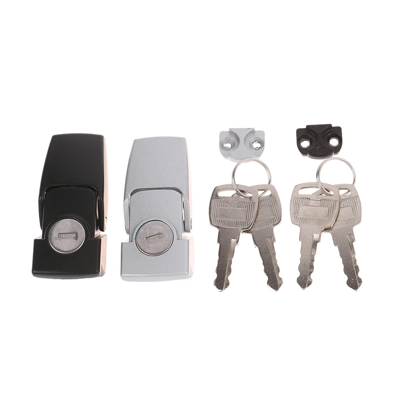 New 1set Cabinet Black Coated Metal Hasp Latch DK604 Security Toggle Lock With Two Keys