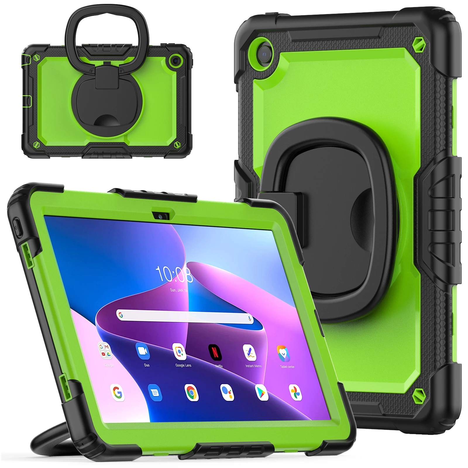 Durable Armor Tablet Case with Pull Ring Stand