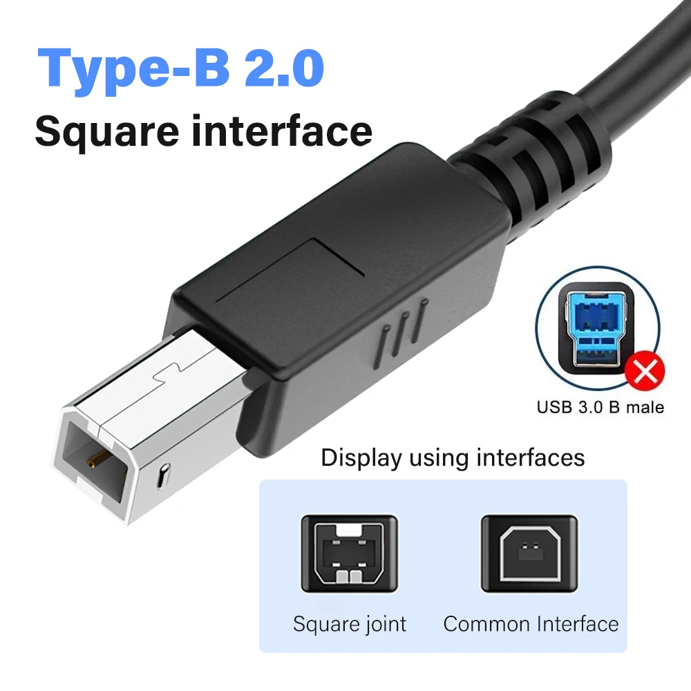 รูปสินค้า สาย USB ความเร็วสูง รองรับเครื่องพิมพ์และอุปกรณ์อิเล็กทรอนิกส์
