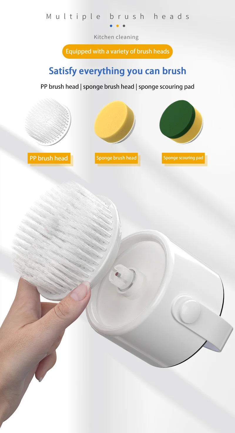 Description Picture 6 of itemMulti-purpose Electric Dishwashing Brush Wireless Handheld Home Kitchen And Bathroom Multi-function Enlarged Area Cleaning Brush