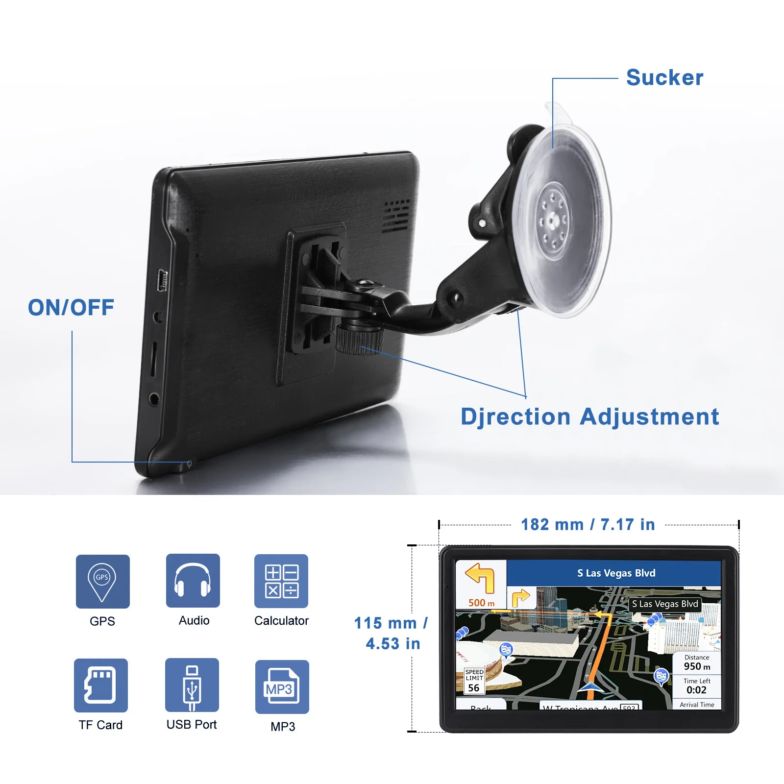 7inch HD Car GPS FM Europe South America USA Middle East World Map Sat nav Truck gps navigators gps navigator