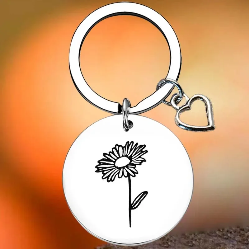 

Hot Chrysanthemum Flower Key Chain Ring daisy keychains pendant flower lover gift