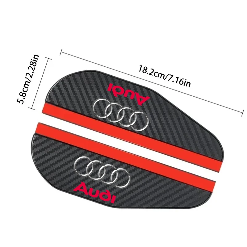 2Pcs Carbon Fiber Car Rearview Mirror Eyebrow Rain Cover For Audi A4 B5 B6 B7 8P 8V 8L A5 C7 4F A8 Q2 Q7 RS3 RS4 RS5 RS6 TT 4L