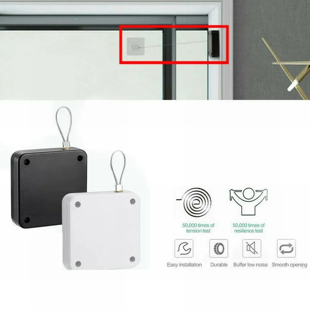 1PC Soft Close Door Automatic Sensor Doors Closer Punch-Free Automatic Telescopic Sliding Door 500h/800g Tensile Strength 1/1.2M