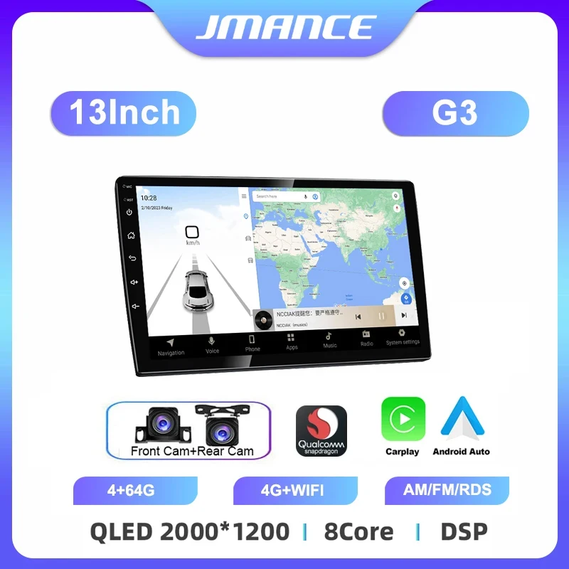 Écran tactile Jmance radio GPS Voiture de 9 pouces vidéo stéréo