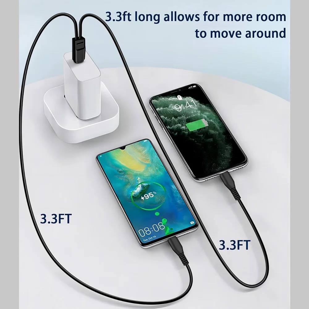 Universal Dual USB-C Splitter & Multi-Charging Cable