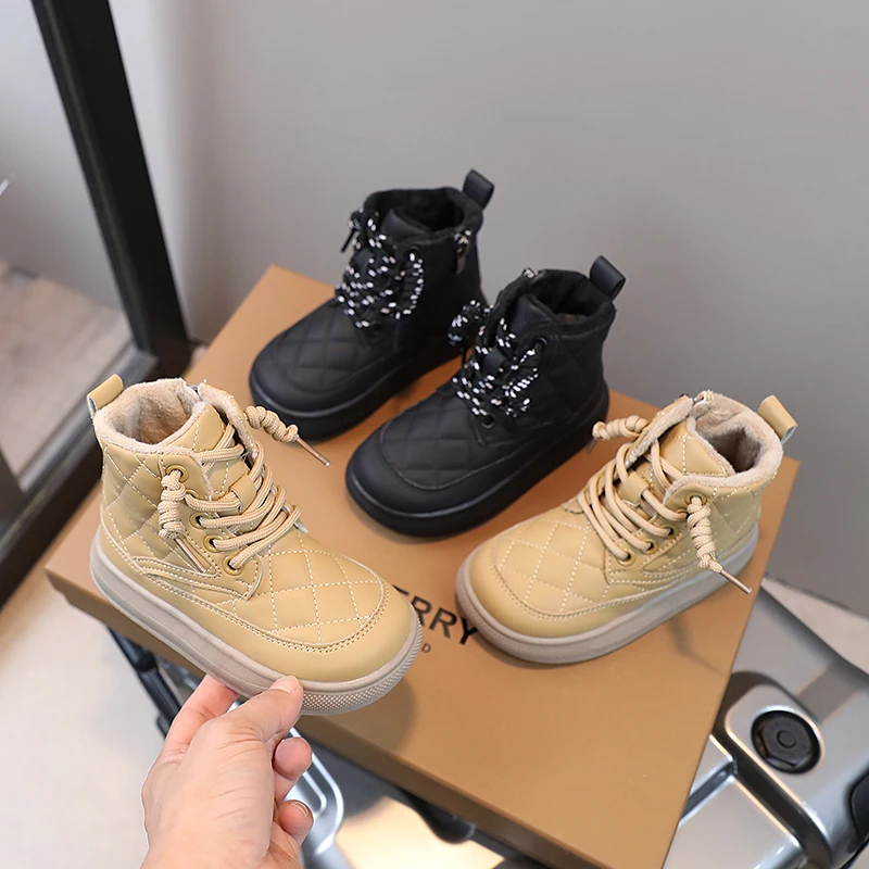 Unisex Kids Thermal Cotton Ankle Boots for Boys and Girls