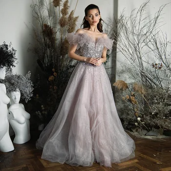 Bling Pink Luxury Dubai Evening Dresses with Belt Elegant Off Shoulder Blue Arabic Women Wedding Party Gowns SCZ002 13