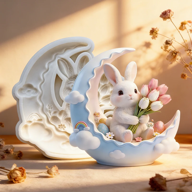 Moon Rabbit Flower Mold 1