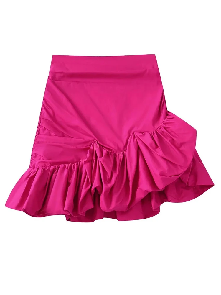 

Юбка женская плиссированная с оборками, на молнии сзади, с высокой талией