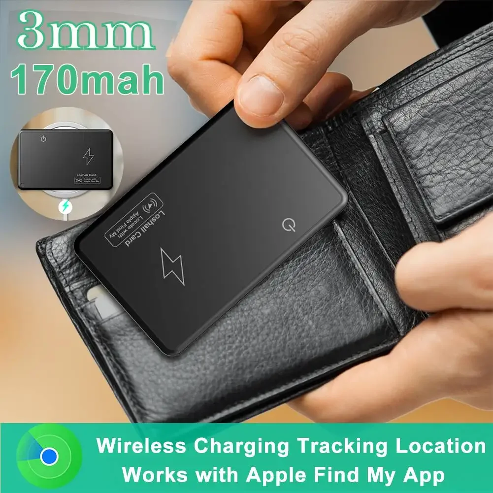Wallet Tracker Card Wireless Charging Tracking Location Gps Locator Smart Tag Iphone Apple Device Find My Airtag Replacement