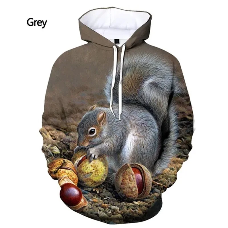 thumbnail image 1 of Sudadera con capucha divertida y linda con estampado de ardilla para hombres y mujeres, sudaderas casuales de manga larga con estampado completo de ardilla, sudaderas con capucha para niños, 1 of 5