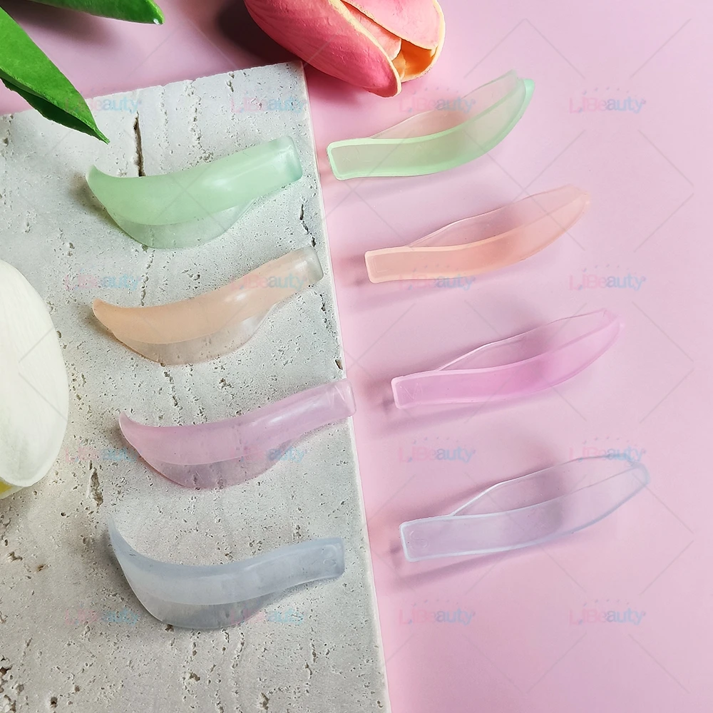 Libeauty 젤리 컬러 속눈썹 리프트 쉴드, 재사용 가능한 속눈썹 퍼밍 패드, 속눈썹 컬러 액세서리 어플리케이터 도구, 4 쌍