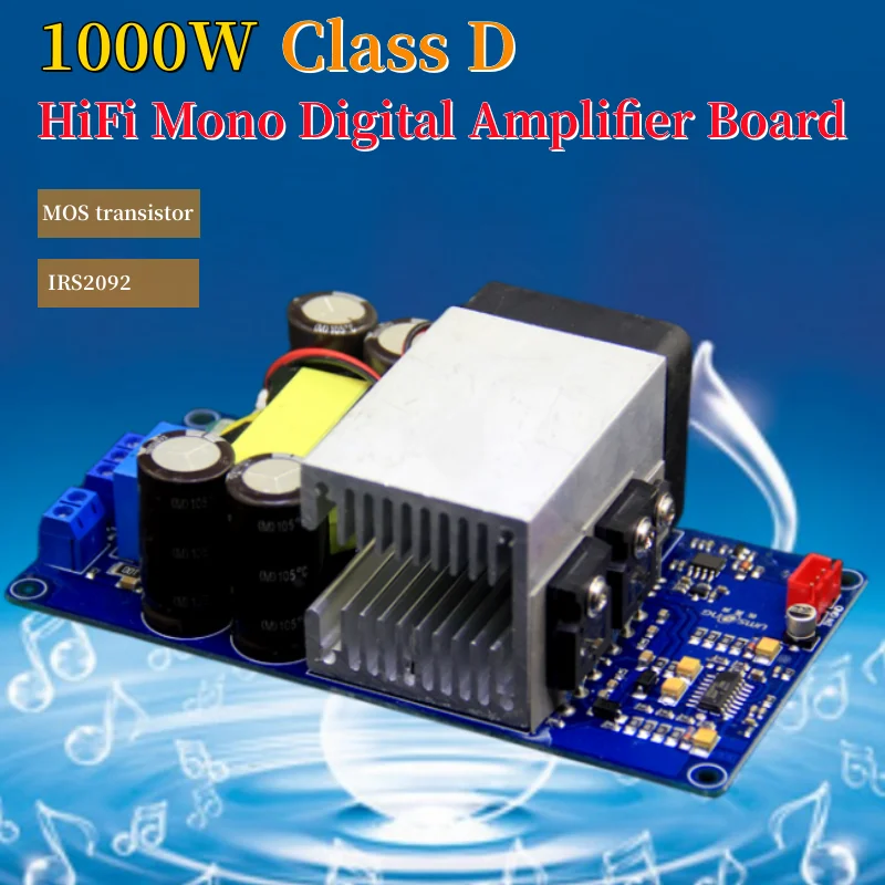 HIFI Mono 1000W High Power IRS2092 Full Frequency Pure Rear Stage Power Amplifier Board Subwoofer Car/Home Power Amplifier Board