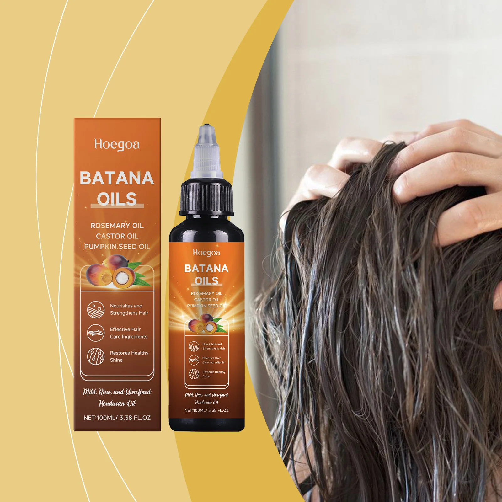 Batana Hair Oil Rosemary Hair Growth Nourishes Hair Follicle Strengthens Roots Anti Loss Repair Dry Hair Regrowth Scalp Care Oil