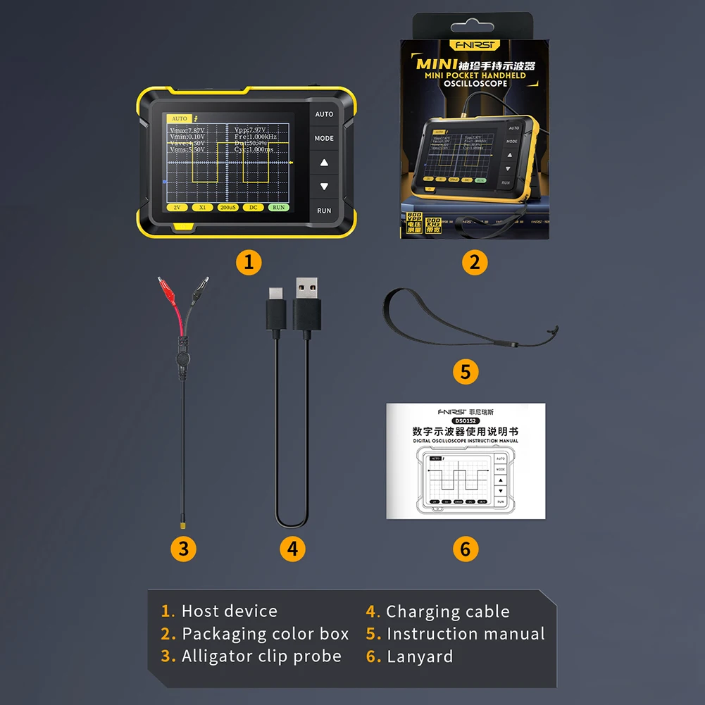 Portable Transistor Tester 2.5MSa/s Sampling Rate Digital Oscilloscope 200KHz Bandwidth Mini Tablet Oscilloscope Type C Charging for digital oscilloscope,transistor tester