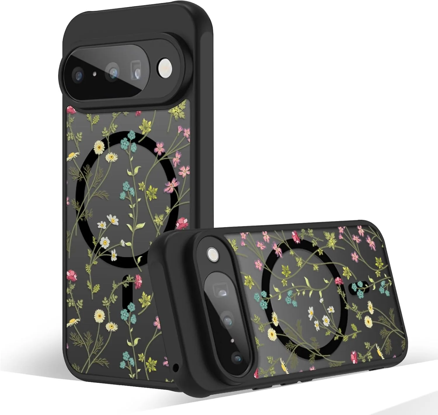 Retro Flower Matte Magsafe Magnetic Wireless Charging Case
