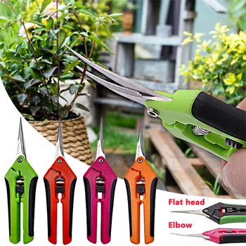 6.5 Inch Gardening Scissors Hand Pruner Pruning Shears Trimming Scissors with Straight Elbow Stainless Steel Blades for Plant