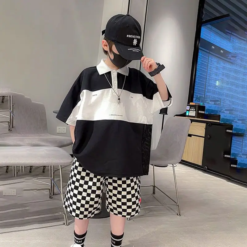 

2023 Fashion Baby Boy's Suit Cotton Summer Casual Clothes Set Top Shorts 2PCS Clothing for Boys Kids Clothes 4-14 years