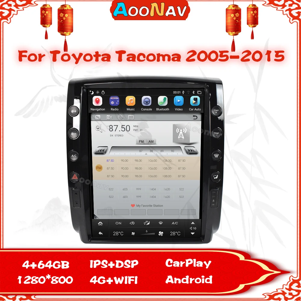 

Android 9.0 12.1 Inch For Toyota Tacoma 2005-2015 Six Core audio for cars Car radio with screen opel astra j pel astra h