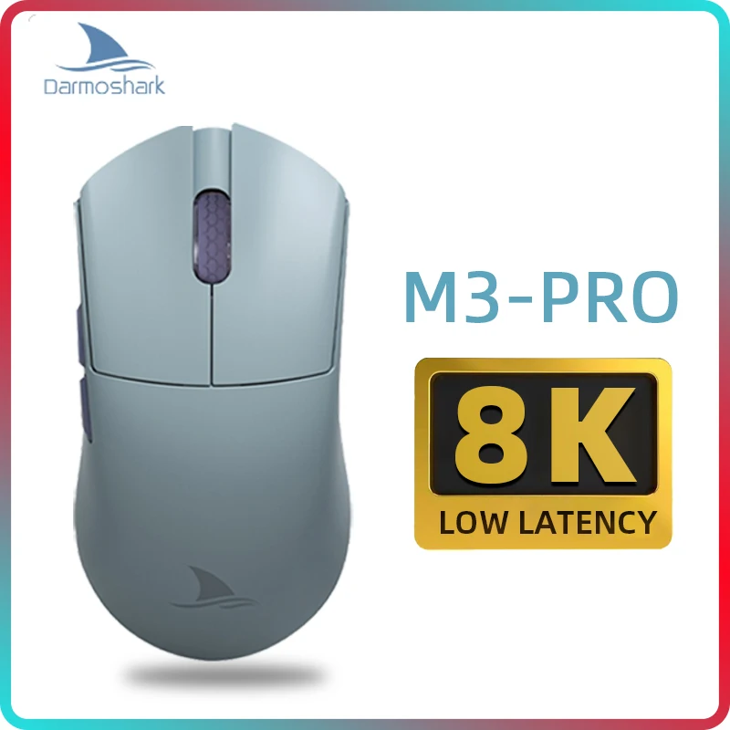 Игровая мышь Darmoshark M3PRO 4K 8K Esports, Беспроводная Bluetooth 3-режимная эргономичная мышь для компьютера, ноутбука, ПК, 26KDPI, PAM3395