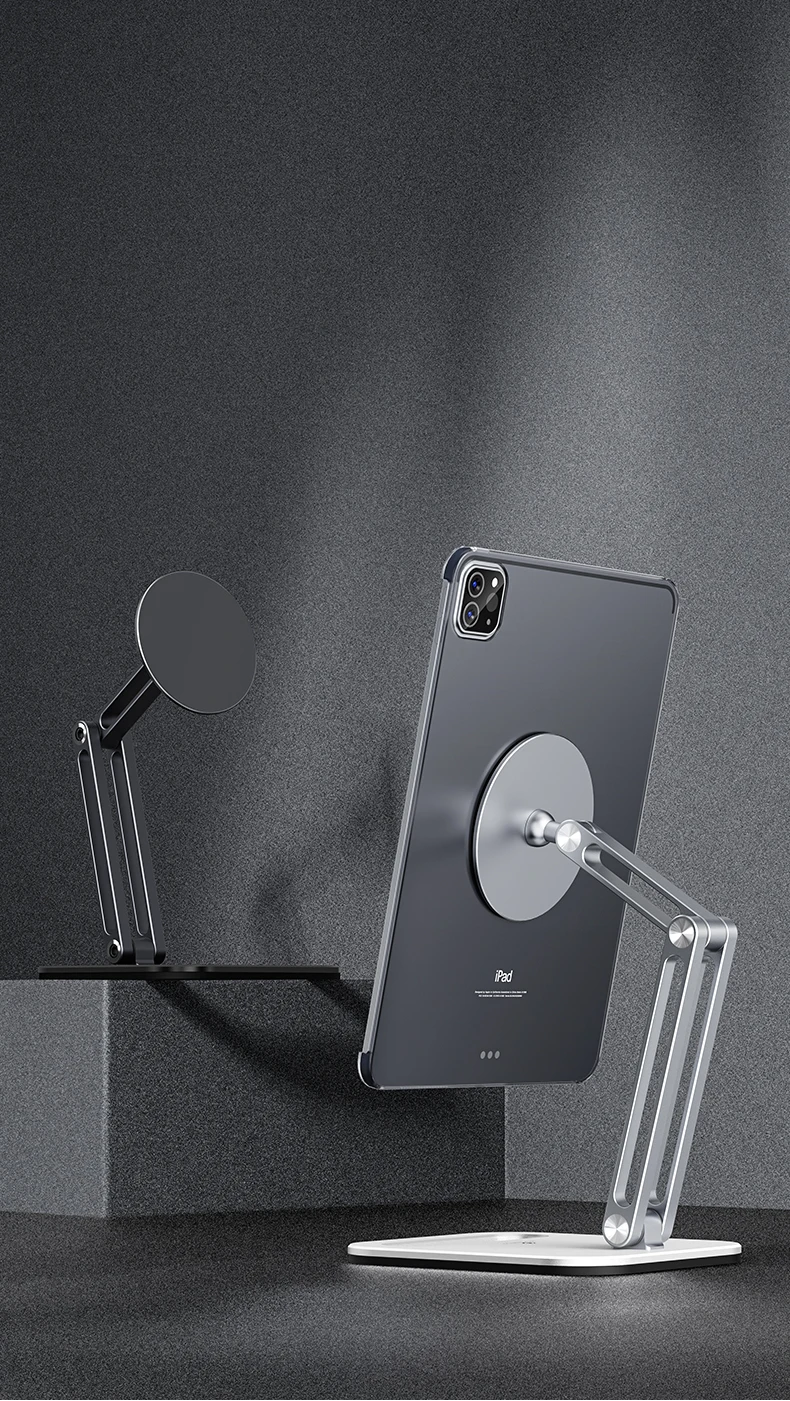 Adjustable aluminium desk tablet stand