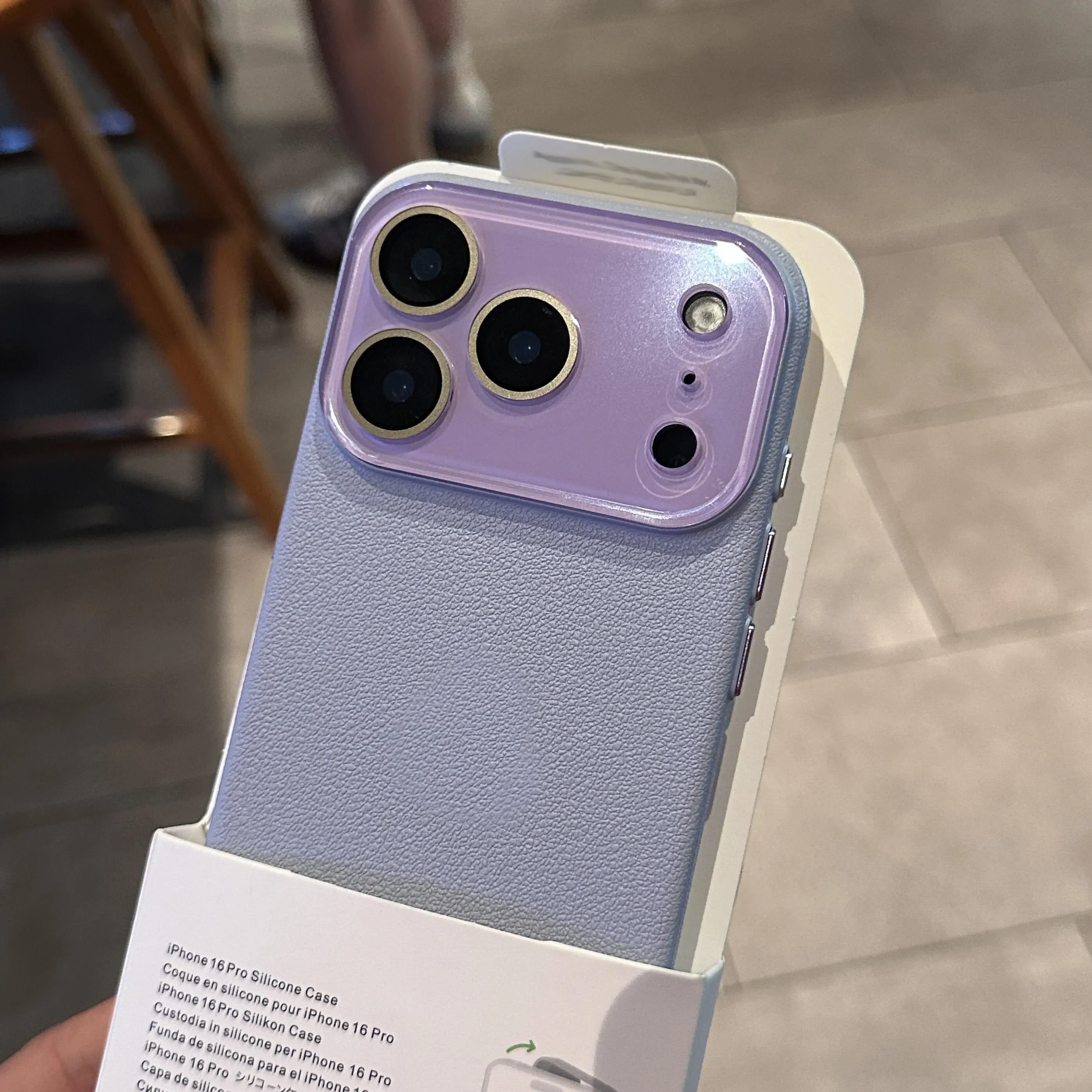 Elegant Leather Texture Silicone Case with Glass Camera Lens Protection - Shockproof Cover