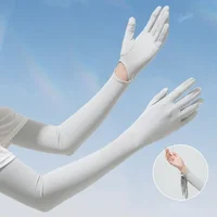Sun Protection Sleeves for Summer Women's Outdoor Cycling Fingerless Long Anti-UV Original Yarn Ice Sleeve Sun Protection Gloves 1