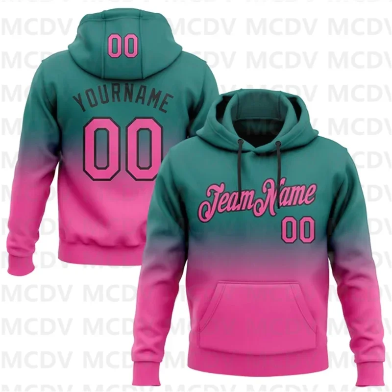 

3D Custom Stitched Teal Pink-Black Fade Fashion Sports Pullover Sweatshirt Hoodie