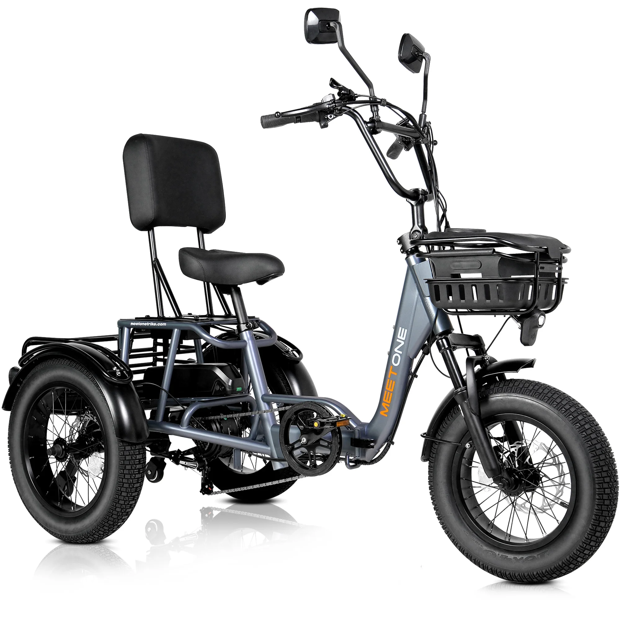 מכירה חמה של אופניים חשמליים עם 3 גלגלים חזקים, 2 סוללות, תליה מלאה, E-Tryke, צמיג שמן בגודל 20 אינץ', Tricycle Pedicab למבוגרים