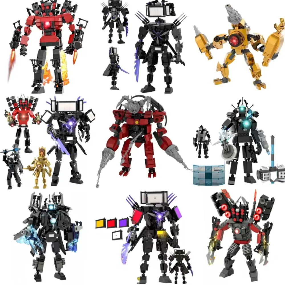 Skibidi Toilet Toys Cameraman Block Skibidi Toilet Brick Figurine Camera Man Figure Titan Tv Man Speaker Man Boss Minifigure Set
