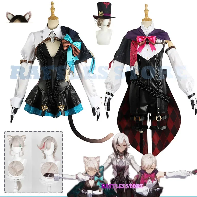 

Genshin Impact Lynette Lyney Twins Cosplay Costumes Wig Fontaine New Character Cosplay Halloween Carnival Unisex Uniform Hats