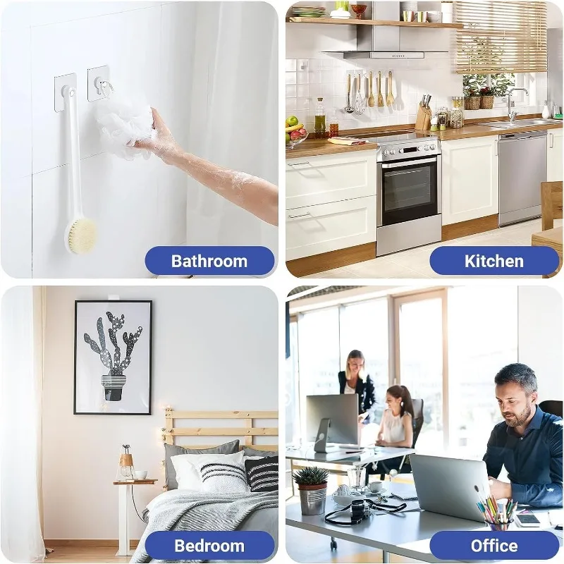 Strong Adhesive Hooks Picture Frame Holder Poster Clock No Drilling Hooks Home Kitchen Bathroom Waterproof Hanger Screw