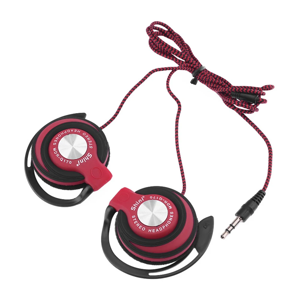 Universal 3.5mm Plug Wired Clip On Ear Sports Earphone Heavy Bass Headphone Laptop MP3 MP4 Headphone Earbuds Handsfree Headset