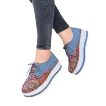  Women's Shoes 2022 Trendy Size 43 Flats Women Casual Platform Shoes Woman Socofy Lace Up Loafers Shoes Zapatillas Mujer 