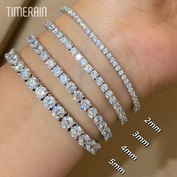 D VVS1 Moissanite Tennis Bracelet Original S925 Sterling Silver Plated 18k White Gold Moisssanite Diamond Tennis Chain for Women