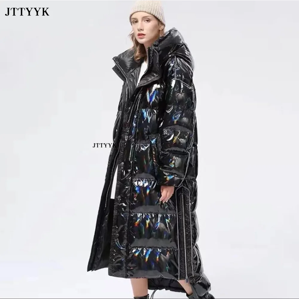 

Warm Snow Coat Winter Clothes Woman Long Black Puffer Jacket Oversized Women Feather Parka Hooded Down Jacket Down Big Coat 2022