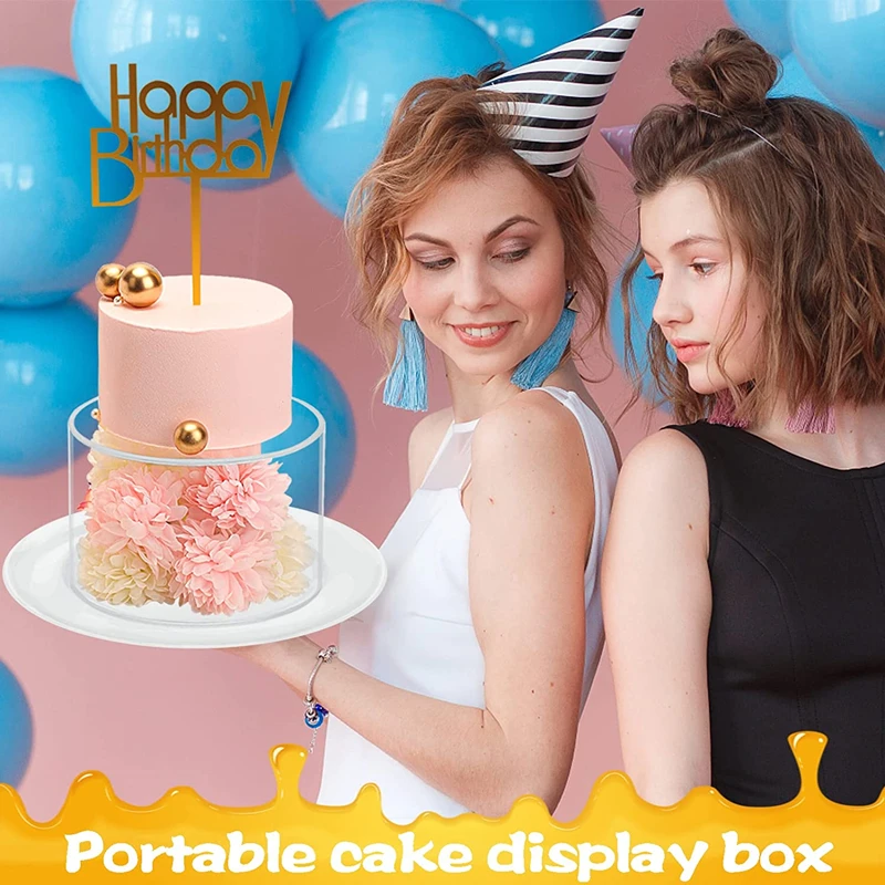 Cake Stand Acrylic Cake Display Board Round Edge Smoother Scraper Tray DIY Refillable Base Clear Tools 1PC