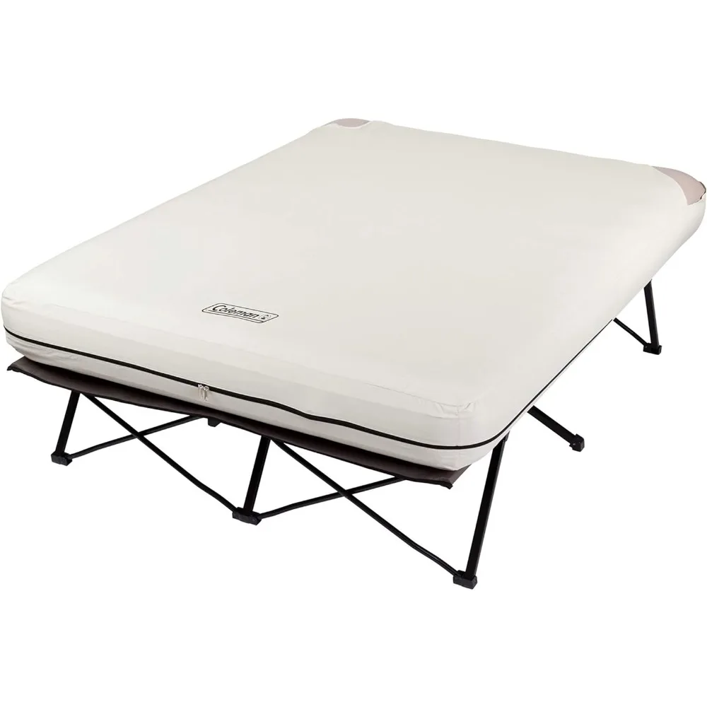 Coleman Camping Cot, Air Mattress, & Pump Combo, Folding Camp Cot & Air Bed with Side Table & Battery-Operated Pump 1