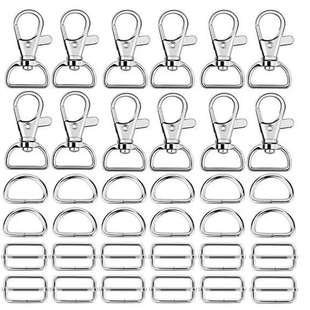 60pcs Purse Hardware Keychain Hooks with D Rings Set for Bag