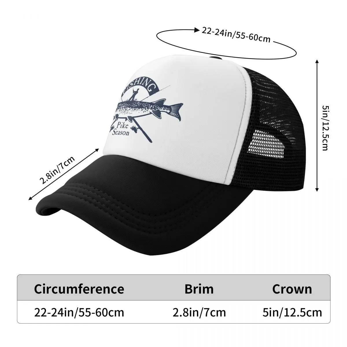 Punk Unisex Pike Fishing Trucker Hat Adult Fisherman Fish Adjustable  Baseball Cap Women Men Outdoor - AliExpress