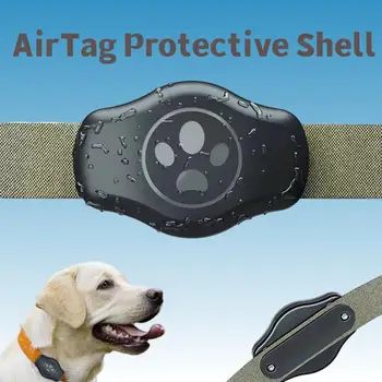 Aique ipx8 à prova dwaterproof água airtag escudo protetor pet anti-perdido gato/cachorro titular colar localizador gps caso rastreador suprimentos para animais de estimação etiqueta de ar 1